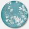 Designart - Blue Cherry Blossoms I - Farmhouse Metal Circle Wall Art
